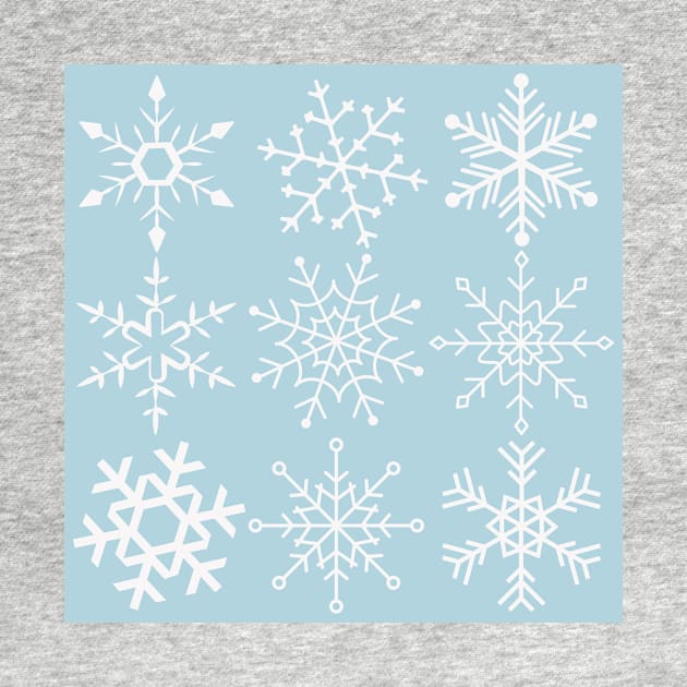 cool blue gray vintage christmas snowflake pattern by opptop